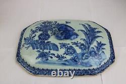 Antique Chinese Blue and White Porcelain Large Soup Tureen Cover-Lid 18thC