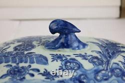 Antique Chinese Blue and White Porcelain Large Soup Tureen Cover-Lid 18thC