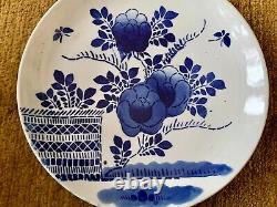 Antique Chinese Blue/white Painted Pottery Large Plate