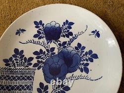 Antique Chinese Blue/white Painted Pottery Large Plate