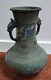 Antique Chinese Bronze & Enamel Cloisonne Vase Large Dragon Handle Urn Asian