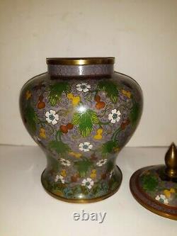 Antique Chinese Cloisonne Large Jar Large