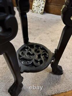 Antique Chinese Ebony Hardwood Plant Jardiniere Pot Stand Large Carving