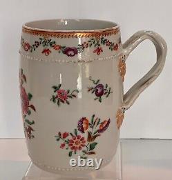 Antique Chinese Export Famille Rose Large Tankard Cup Early 19th Century
