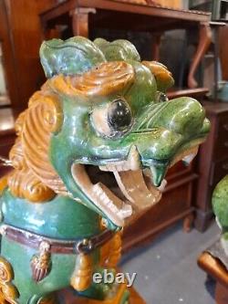 Antique Chinese Foo Dogs Statues Large