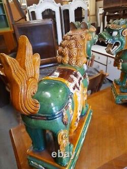 Antique Chinese Foo Dogs Statues Large