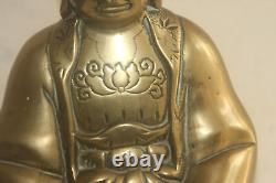 Antique Chinese Large Brass Seated Buddah Figure