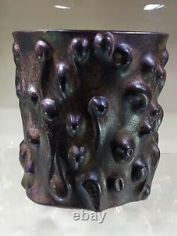 Antique Chinese Large Ebony Pencil / Brush Pot