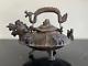 Antique Chinese Large Footed Bronze Dragon Spout Teapot Kettle Decorated With An
