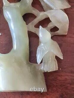 Antique Chinese Large Jade Hand Carved Bird Of Paradise Sculpture Phoenix