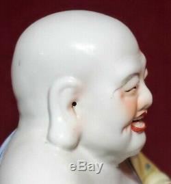 Antique Chinese Large Porcelain Famille Rose Buddha Statue Early 20th C