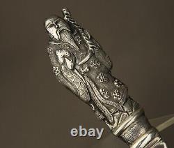 Antique Chinese Large Silver Soup Spoon