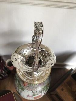 Antique Chinese Large Solid Silver Basket Bowl Centerpiece Tuck Chang scrap 527g