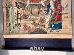 Antique Chinese Large Vertical Silk Scroll painting Holy figure Immortal