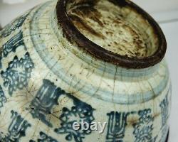 Antique Chinese Ming Dynasty Blue and White Large Bowl Longlife Words