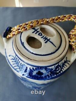 Antique Chinese Porcelain Blue & White Large Teapt Republic Peorid Marked