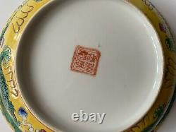 Antique Chinese Porcelain Large Dragon Rice Bowl & Cover