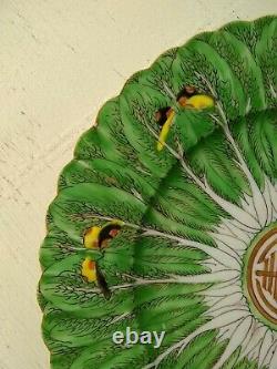 Antique Chinese Porcelain Plate Cabbage Leaf Large Famille Verte