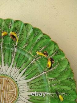 Antique Chinese Porcelain Plate Cabbage Leaf Large Famille Verte