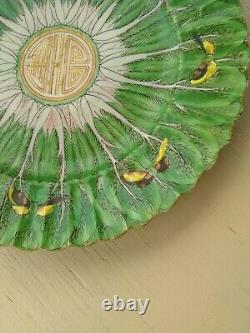 Antique Chinese Porcelain Plate Cabbage Leaf Large Famille Verte