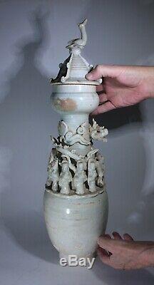 Antique Chinese Qingbai Glazed Large Funerary Vase Song Dynasty