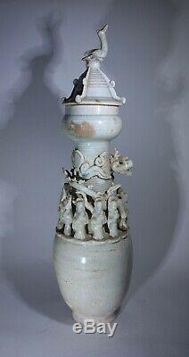 Antique Chinese Qingbai Glazed Large Funerary Vase Song Dynasty