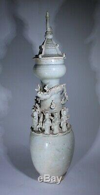 Antique Chinese Qingbai Glazed Large Funerary Vase Song Dynasty