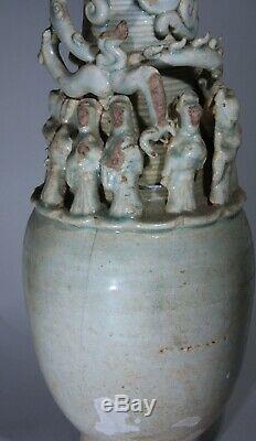 Antique Chinese Qingbai Glazed Large Funerary Vase Song Dynasty