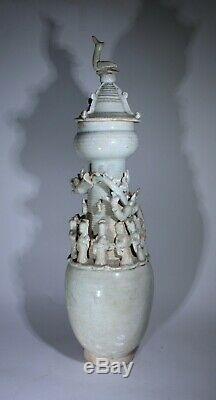 Antique Chinese Qingbai Glazed Large Funerary Vase Song Dynasty