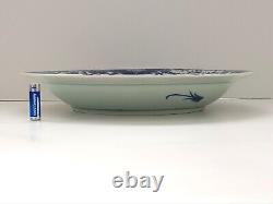 Antique Chinese Republic Large Blue & White Porcelain Charger