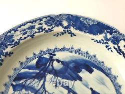 Antique Chinese Republic Large Blue & White Porcelain Charger