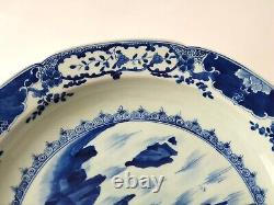 Antique Chinese Republic Large Blue & White Porcelain Charger