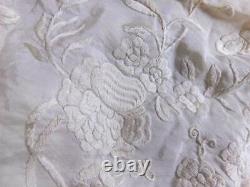 Antique Chinese Silk Hand Embroidered Shawl, Large Size
