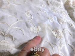 Antique Chinese Silk Hand Embroidered Shawl, Large Size