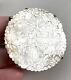 Antique Chinese Carved Mother Of Pearl Chip 925 Silver Large Brooch Pin Monogram