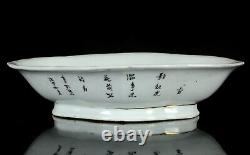 Antique Chinese large'Scholars' bowl China Republic around 1930 calligraphy