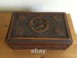 Antique Chinese large carved wooden box