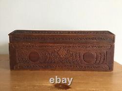 Antique Chinese large carved wooden box