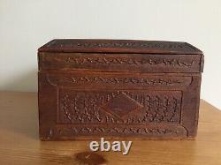 Antique Chinese large carved wooden box