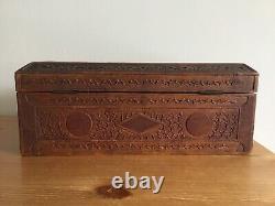 Antique Chinese large carved wooden box