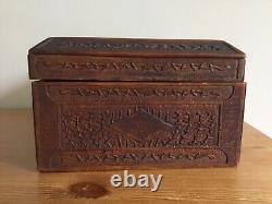 Antique Chinese large carved wooden box