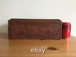 Antique Chinese large carved wooden box