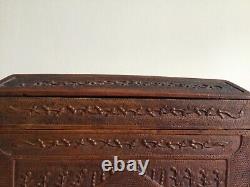 Antique Chinese large carved wooden box