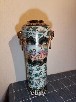 Antique Chinese large porcelain multi-colour and multi flowers decorated vase