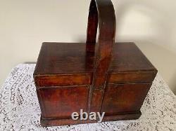 Antique Elm Wood Chinese Food Large Carrying Box