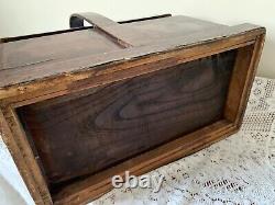 Antique Elm Wood Chinese Food Large Carrying Box