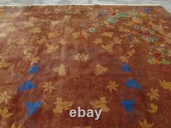 Antique Hand Made Art Deco Chinese Carpet Brown Wool Large Carpet 480x360cm