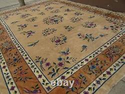 Antique Hand Made Art Deco Chinese Oriental Beige Wool Large Carpet 470x370cm