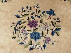 Antique Hand Made Art Deco Chinese Oriental Beige Wool Large Carpet 470x370cm