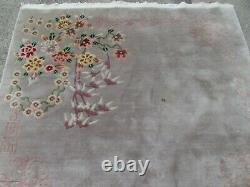 Antique Hand Made Art Deco Chinese Oriental Grey Wool Large Rug 250x167cm